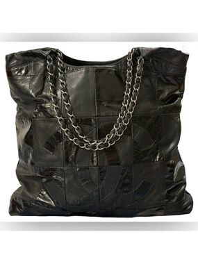 Chanel Brooklyn Cabas Tote Black Patchwork CC Chain Shoulder Bag